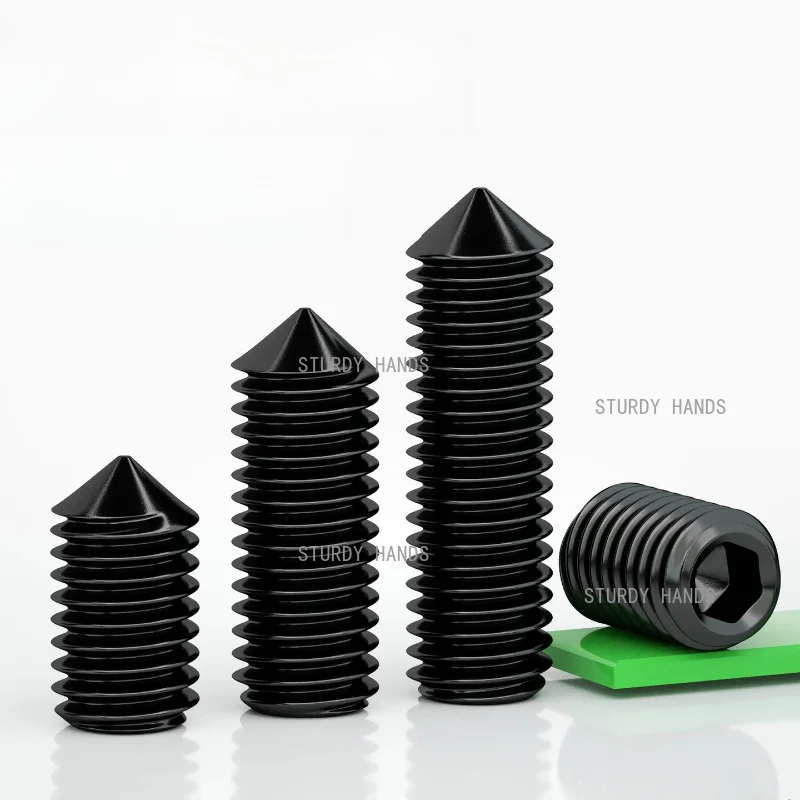 50pcs Headless Hexagonal Machine Meter Screw Tips 12.9 level pointed tightening screw DIN914 screw tip top thread