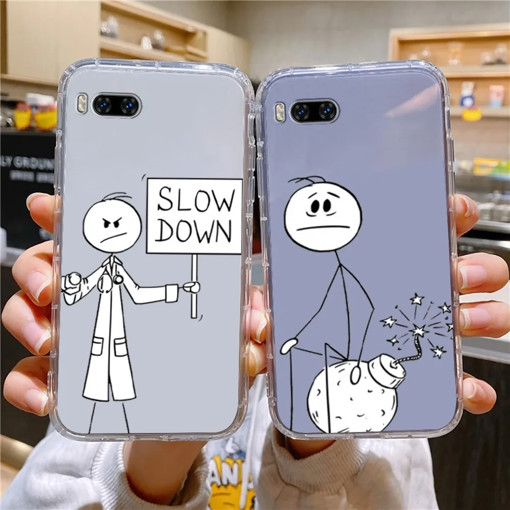 Cartoon Stickman Matchman Silicon PhoneCase For Huawei Mate P10 P20 P30 P40 P50 Smart Z Honor 50 60 70 Pro Lite Transparent Case