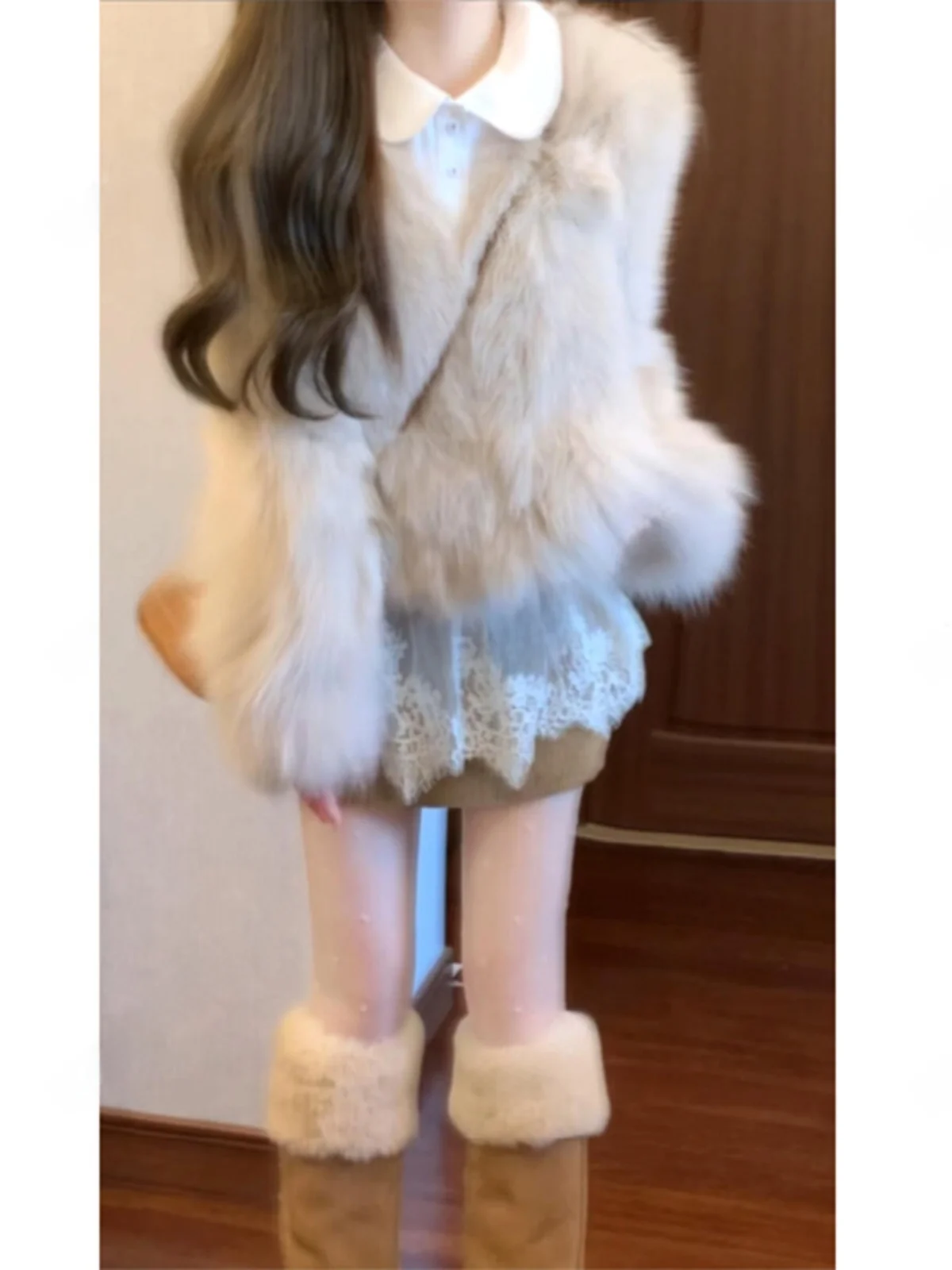 

Korean Style Short round Neck Faux Fur Jacket Women's Cotton Coat Compact Autumn Winter New Style Quilted Vest Fashionable An...