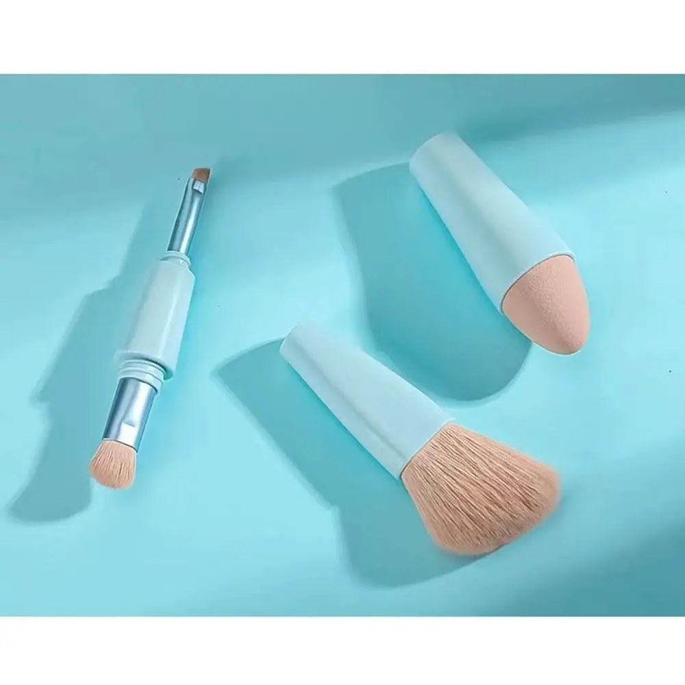 مجموعة فرش مكياج 4 في 1، فرشاة بطانة متعددة الوظائف، فرش تجميل مزدوجة الأطراف، فرشاة بشرة ناعمة، فرشاة ظلال العيون في الهواء الطلق