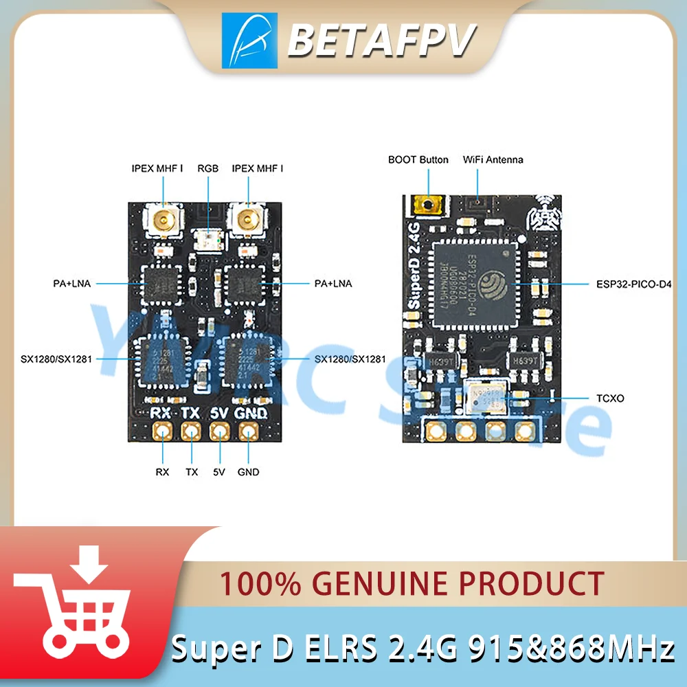 BETAFPV Long Range Time Traverse Super D ELRS 2.4G 915&868MHz Diversity Receiver