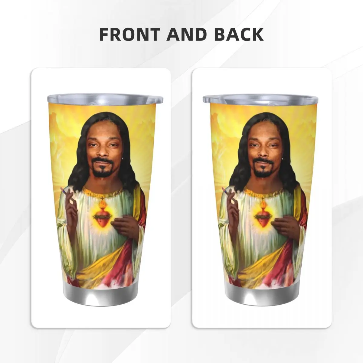 Saint Jesus Snoop Dogg Tumbler Vacuum Insulated Coffee Cups Vacuum Flask Outdoor Mugs Spill Proof, 20oz