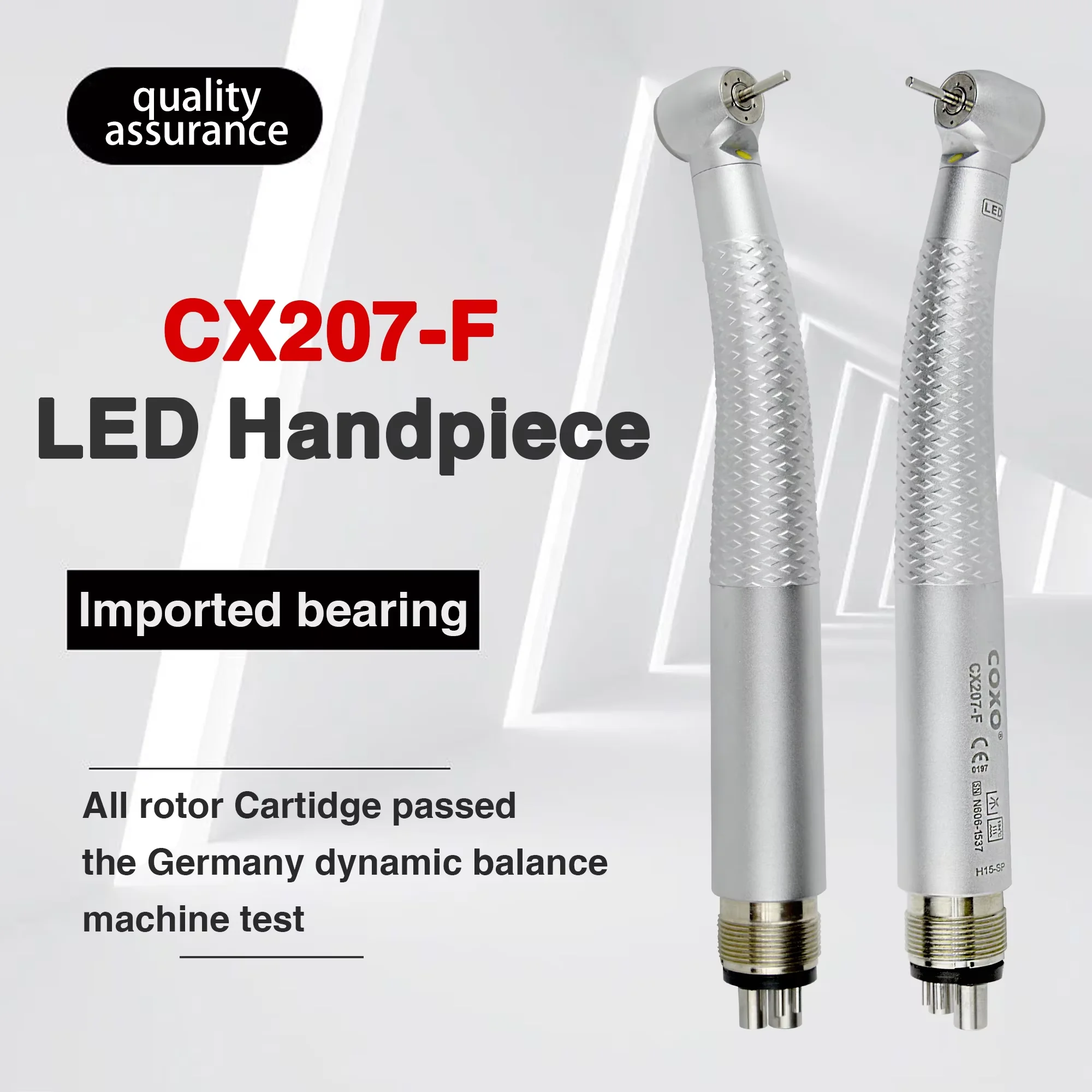 High quality！COXO CX207-F Dental LED High Speed Handpiece 4Hole With 3 Way Spray 3 Air Dentist handpiece Tool