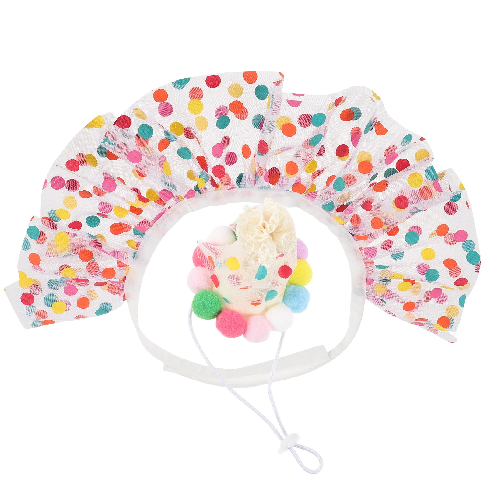 

1 set With Colorful Dots Lace Cat Birthday Party Costume For Dogs Xmas Holiday Decorative Accessories Scarf Hat Set For Cats