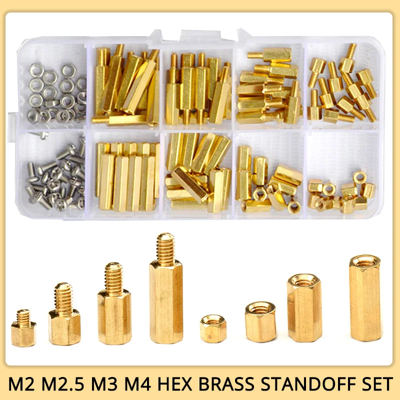 M2 M2.5 M3 M4 Hex Messing Standoff PCB Moederbord Spacer Schroef Moer Draad Pijler Mount Mannelijke Vrouwelijke Spacer Bolt Assortiment Kit