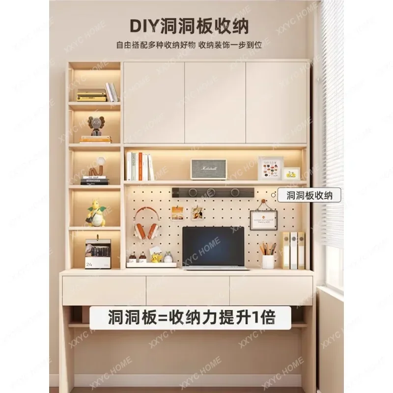 

A Bookcase light luxury modern widened computer desk room with holes