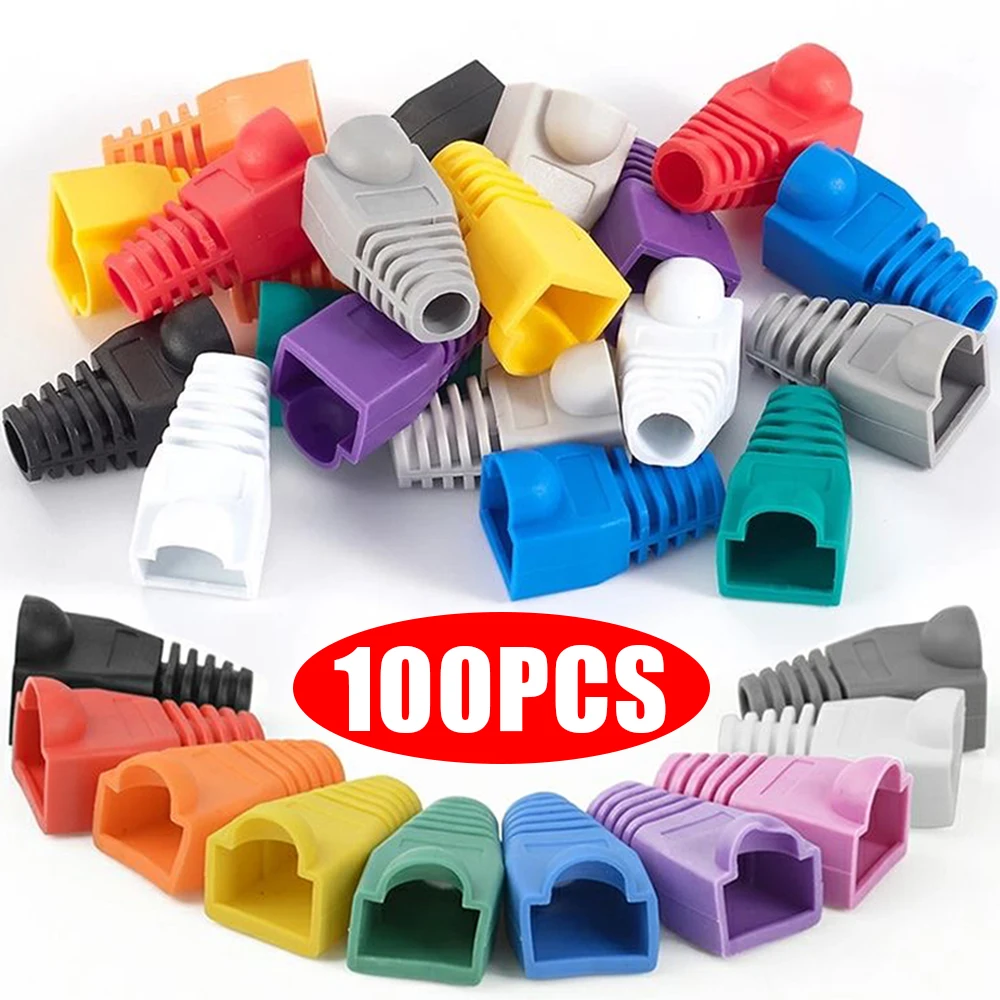 Colorful RJ45 CAT6 CAT5e Adapter Cap Ethernet Network Cable Connector Plug RJ45 Cap Cat 5 CAT6 Lan Protective Sleeve Boots Cover