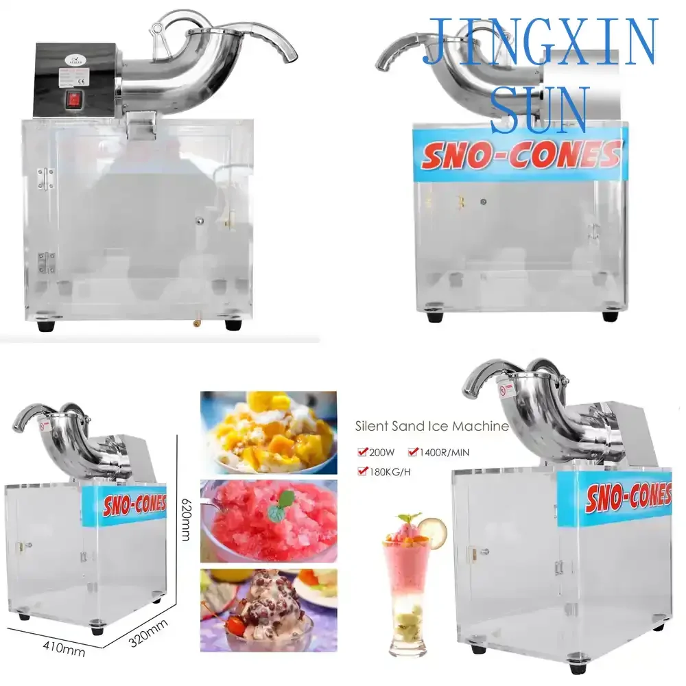 XEOLEO for Commercial Ice Crusher Machine for Snowflake Ice Shaver for Automatic Double Blades Ice Maker for Sno Cones 200W
