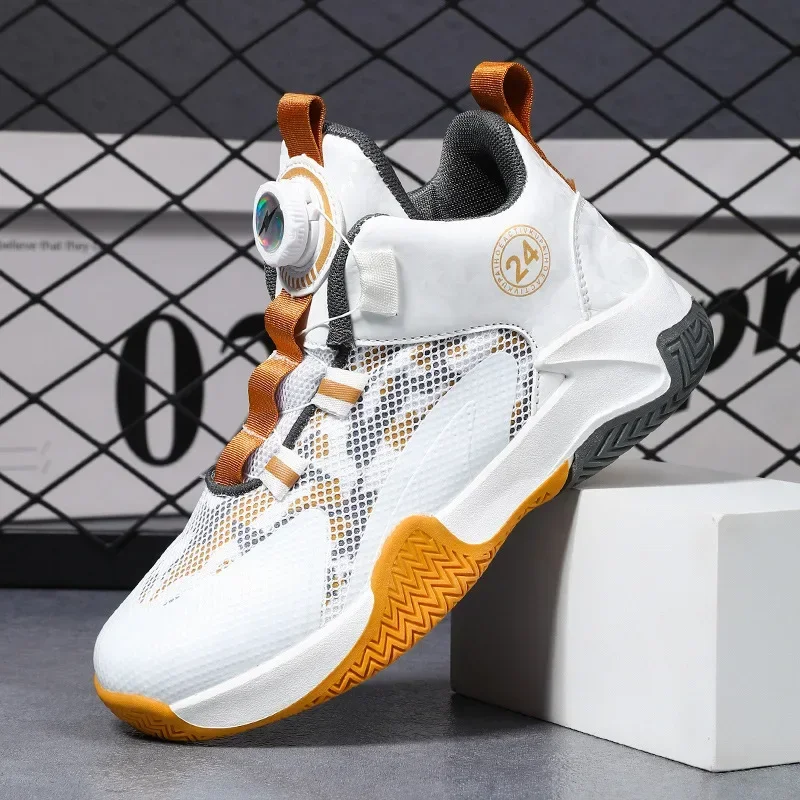 

Дышащая спортивная обувь для детей, баскетбольная обувь с сетчатой вращающейся пряжкой для мальчиков, тренировочная летняя подошва из ЭВА Sportschuhe Kinder