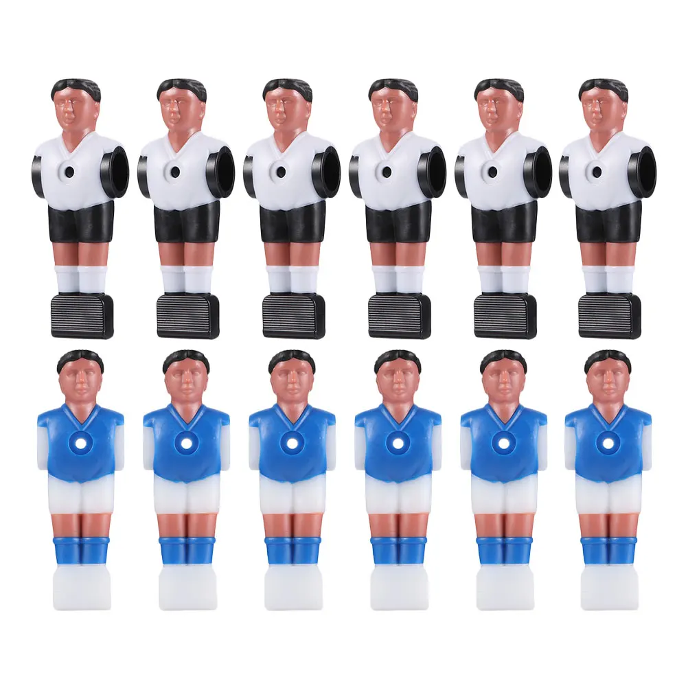 

12pcs Football Table Players Durable Material Color Replacement Foosball Accessories Standard Rods Most Tables Desktop