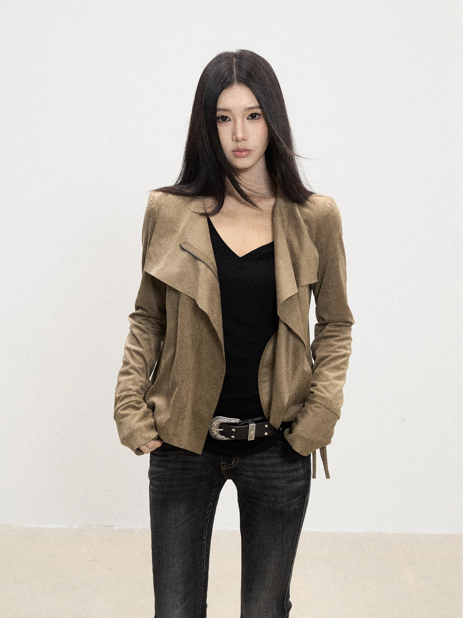 

Casual Loose Long Sve Women's Open Cardigan Jaet Thin Sle Slimming Top for Autumn 2025 New Collection by WITHMIN