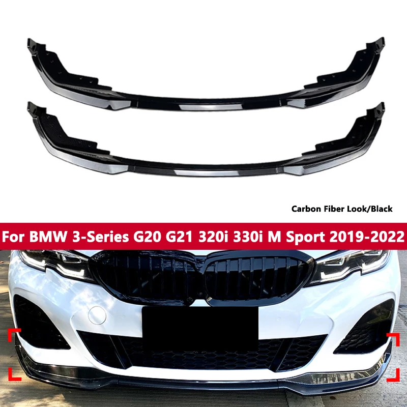 

Car Front Bumper Lip Diffuser Spoiler Kit For BMW 3-Series G20 G21 320i 330i M Sport 2019-2022 Spoiler Bumper Accessory