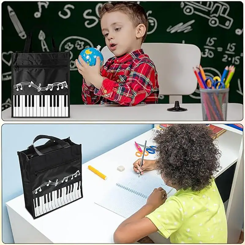 1PC Gift Durable Piano Keys Handbag Colorful Creative Grocery Storage Bag Sturdy Single Shoulder Shopping Bag Music Lovers