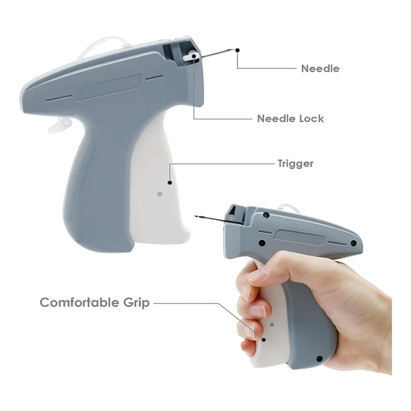GW-Pistola per etichette per indumenti con 5 perni in acciaio e 2000 elementi di fissaggio bianchi da 1 pollice e 300 etichette per indumenti Vendita a domicilio Negozio al dettaglio Facile da usare