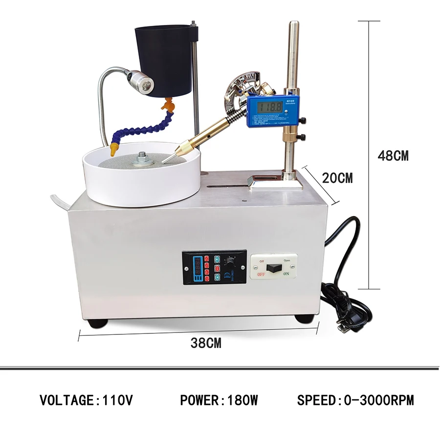 Imagem -03 - Display Digital Gem Moagem Machine Jade Face Ring Velocidade de Moagem e Polimento Máquina Jóias