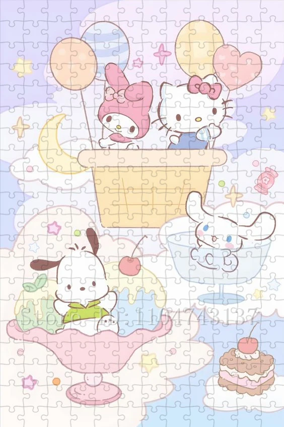 108/200/300/500/1000 pezzi Miniso Sanrio Puzzle Hello Kitty My Melody Cinnamoroll Intelligenza Puzzle Gioco per famiglie Giocattoli