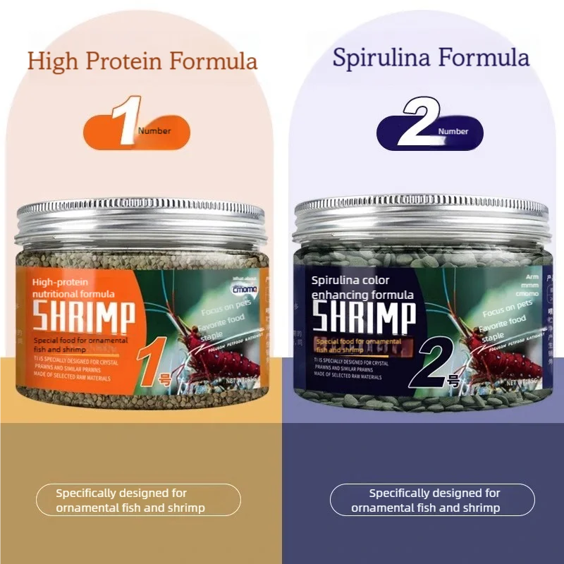 Alimento para camarones de cristal, comida para gambas ornamentales naturales de agua dulce, alimento para cangrejos con proteína de espirulina, nutrición equilibrada de calcio