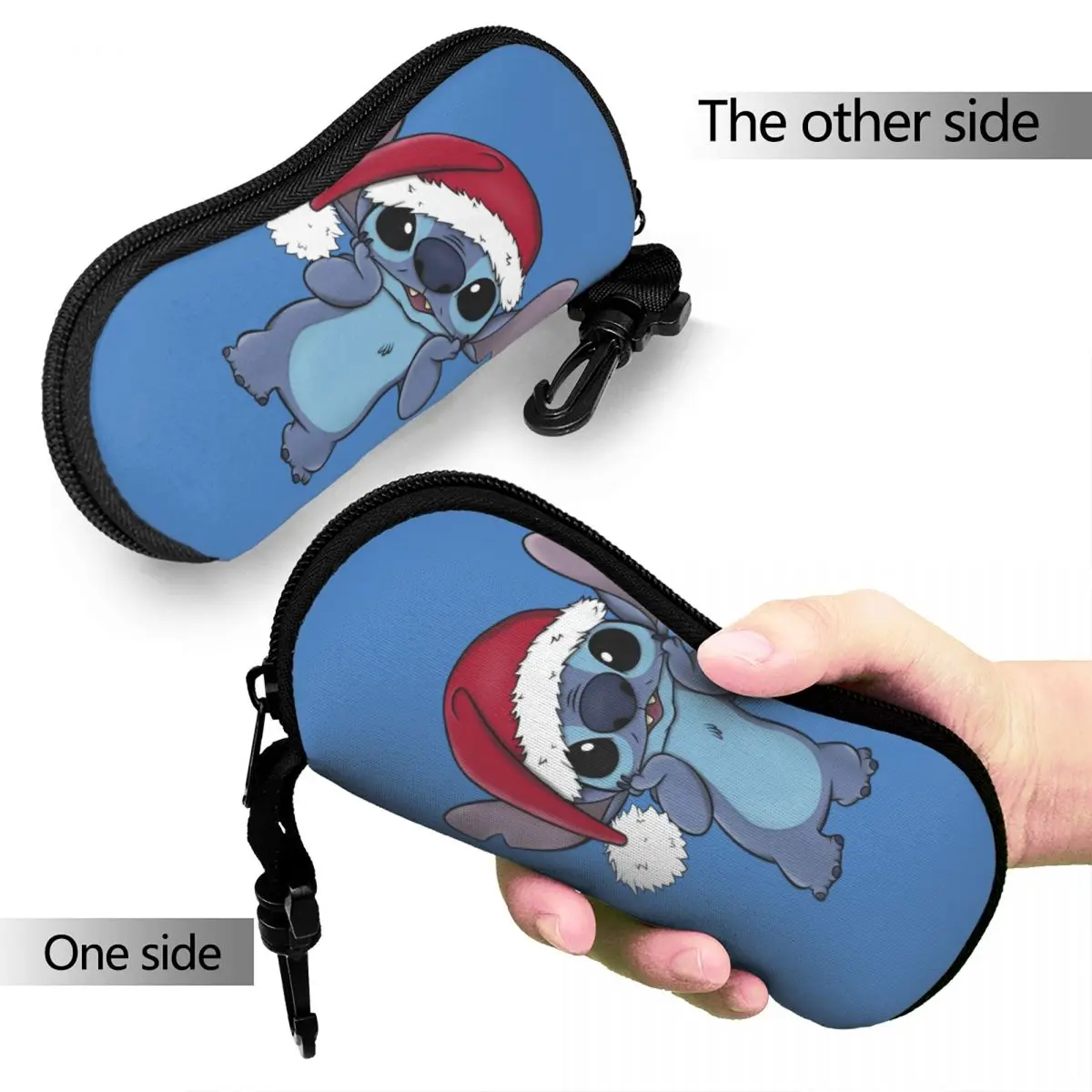 Lilo And Stitch Christmas Santa Hat Stitch Portrait Glasses Case New Accessories Glasses Storage Box Protector Glasses Box