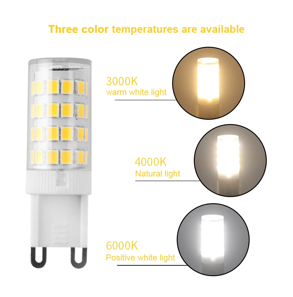 5PCS LED G9 corn lamp column light AC220V 3W no strobe warm white light adatto per lampadario crystal lamp