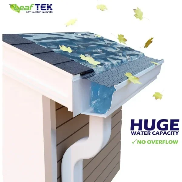 LeafTek-Protège-gouttières en aluminium, Protection du cuir chevelu en noir, Premium 35 ans, Disponible en 32 ', 100', 100 ', 5 "et 6", 5 "x 200"