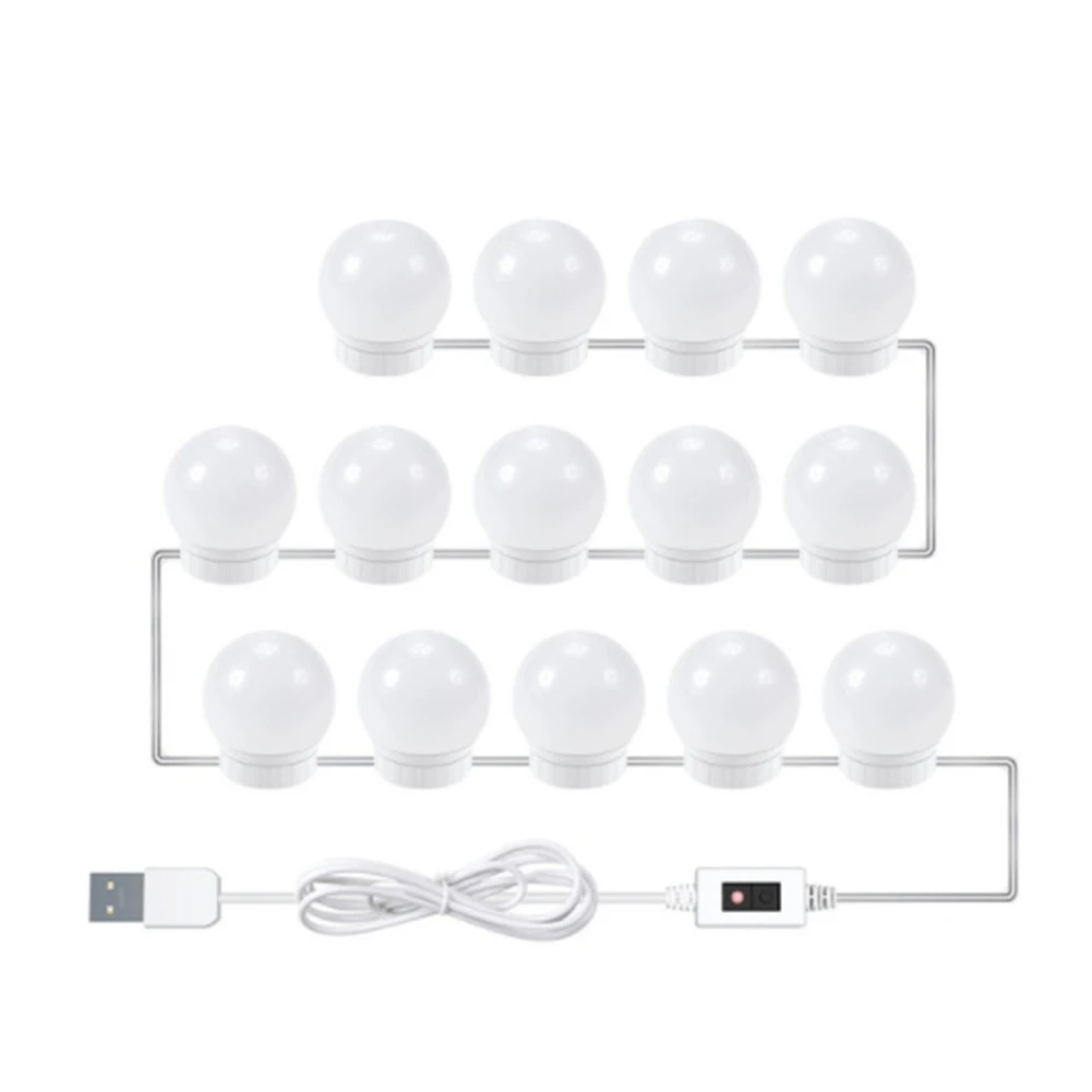 

USB Hand Sweep Vanity Mirror Light Led Makeup Lamp Bulbs Dressing Table Beauty Bathroom Led Wall Lamp 14 Bulbs