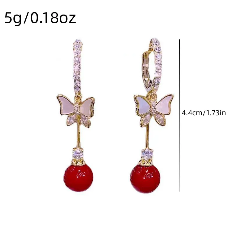 Romantische lila Schmetterling Tropfen Ohrringe für Frauen glänzende Strass Kristall lange Quaste Ohrringe zarte Hochzeit Party Schmuck – Detail 22