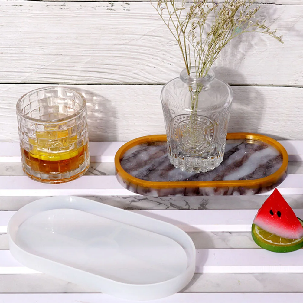 

2 шт., силиконовые овальные формы для подносов, прочная тарелка «сделай сам», ремесленная форма, форма для безделушек из эпоксидной смолы, форма для литья посуды, тарелка для хранения