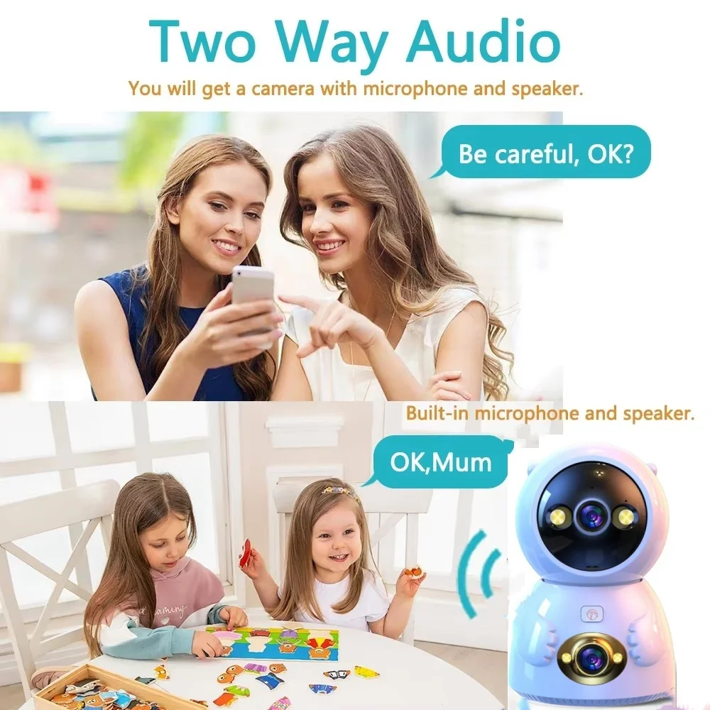 Tuya WiFi Smart Camera AI Human Detect Color Night Vision One-touch call Surveillance Security Camera Smart Life Support Mi Home