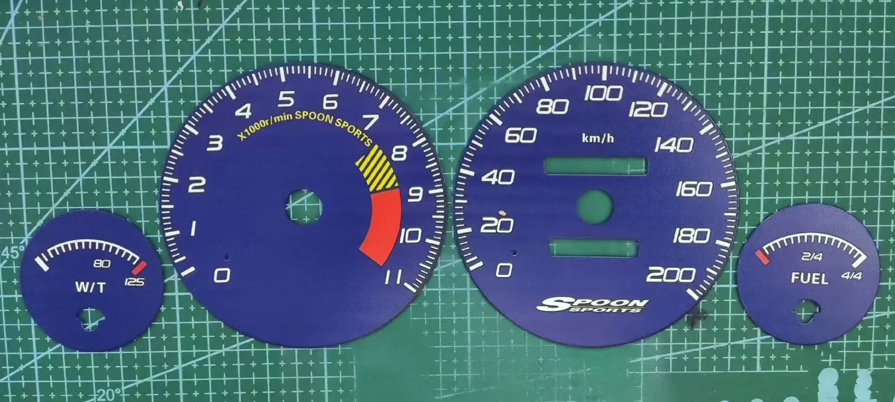 For Honda Integra DC2 SPOON  Speedo Tacho Dials Upgrade to 200KM/H Type R Instrument Cluster Counter GAUGE Face