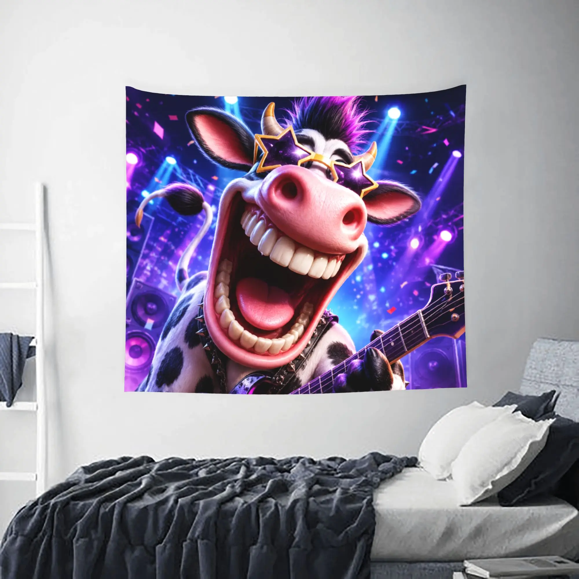 Funny Cow Pattern Customized Tapestry Bedroom Decoration  Wall Hanging Blanket Tapestry Cool Stuff For Room