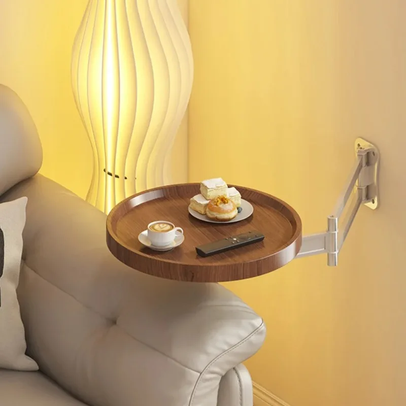 

Creative Folding Coffee Table, Floating Round Side Table, Minimalist Wall-Mounted Bedside Shelf, Multi-Use Living Room Stand