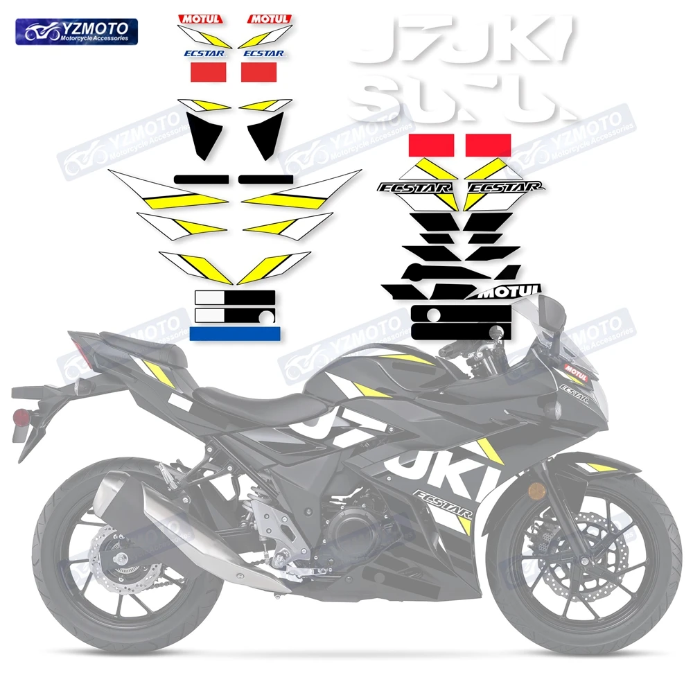 Dla GSX250R GSX-250R GSX R 250 odblaskowa naklejka motocykl wyścigowy karoseria Fairing wodoodporna kalkomania zestaw dekoracji