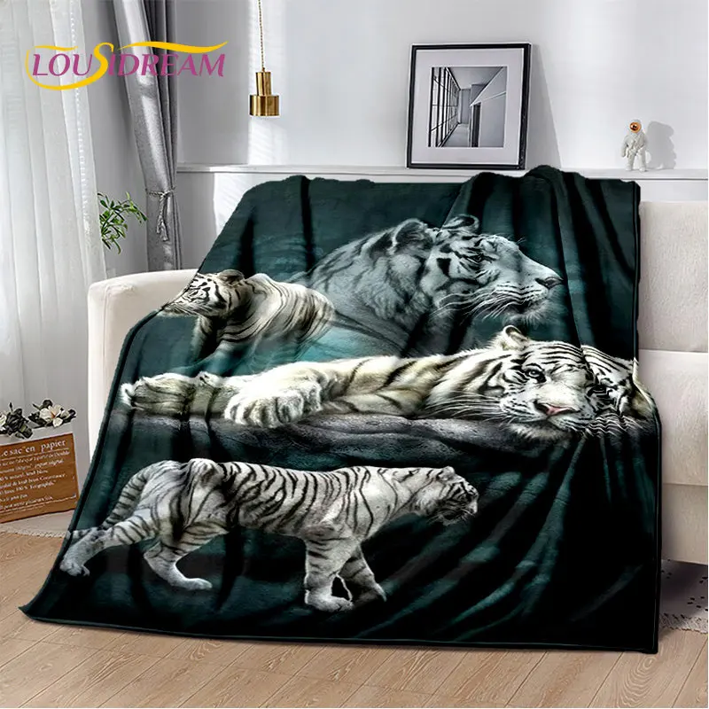 Beast Animal Tiger, Sabretooth Cartoon Soft Plush Blanket,Flannel Blanket Throw Blanket for Living Room Bedroom Bed Sofa Picnic