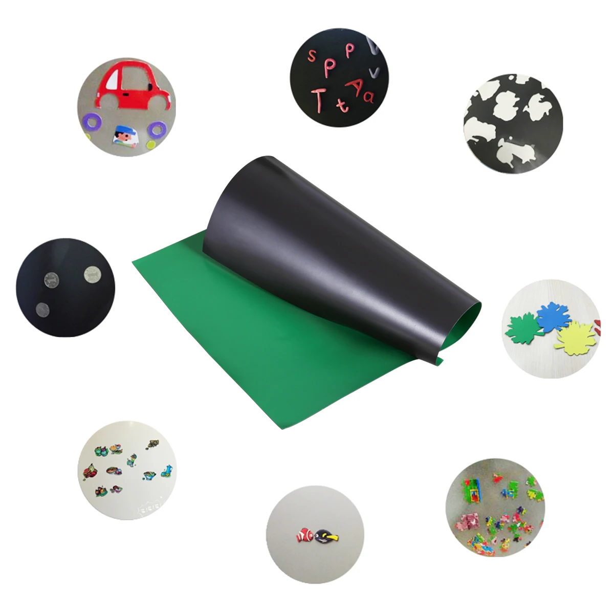 

Magnetic Sheet 297Mm X 210Mm 0.5mm Black Rubber Composite with Hard Glue Backing for Advertisement Notice Display Multipurpose