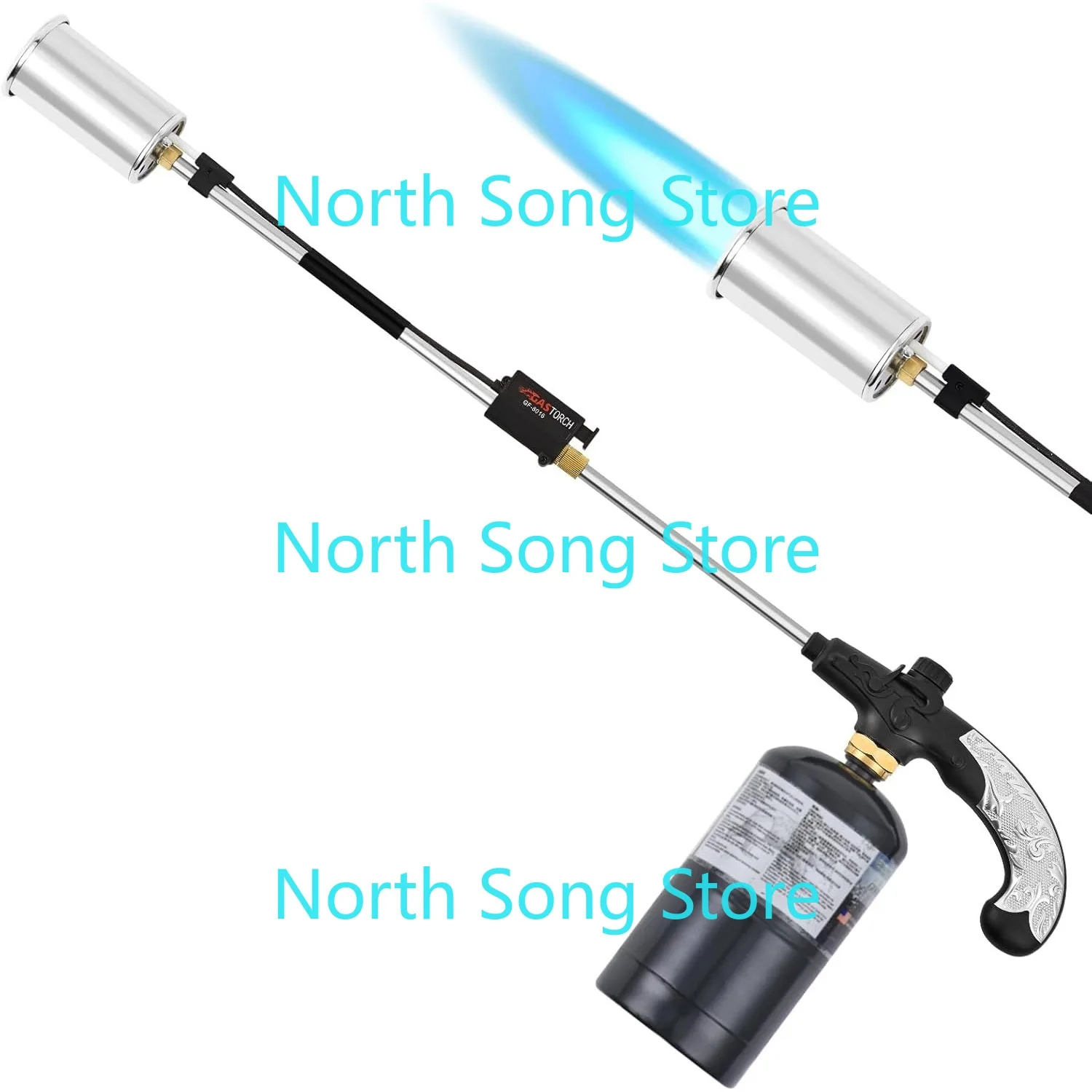

Пропановая горелка, горелка для сорняков с высокой производительностью 800 000 БТЕ, сверхмощная паяльная горелка, 30 дюймов, съемный длинный рычаг (танк в комплект не входит)