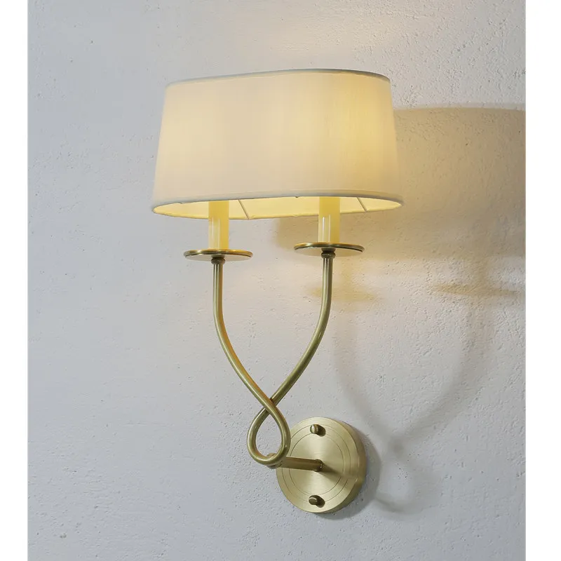 American style rural wall lamp VC full copper lamp, TV wall lamp, bedroom living room dining room pure copper wall lamp