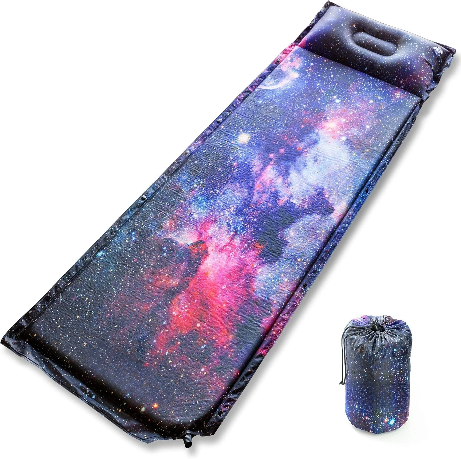 Lightweight Thermal Foam Self-Inflating Camping Mattress With Pillow Insulated Design For Backpacking Hiking Tent Cold Weather Use