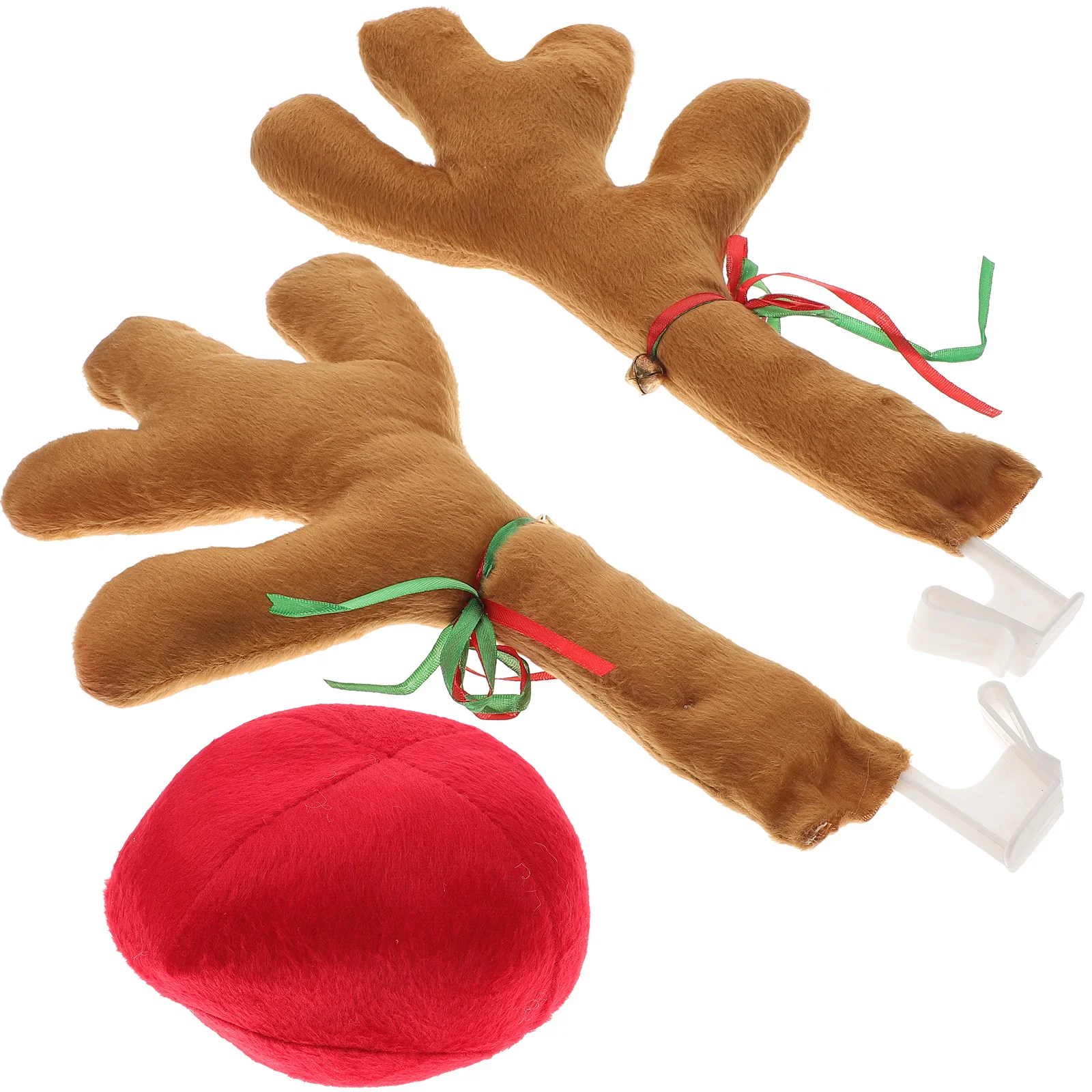 

1Set Car Reindeer Antlers Christmas Decoration Holiday Auto Exterior Accessories Bell Ribbon Xmas Decor Christmas Car Decor