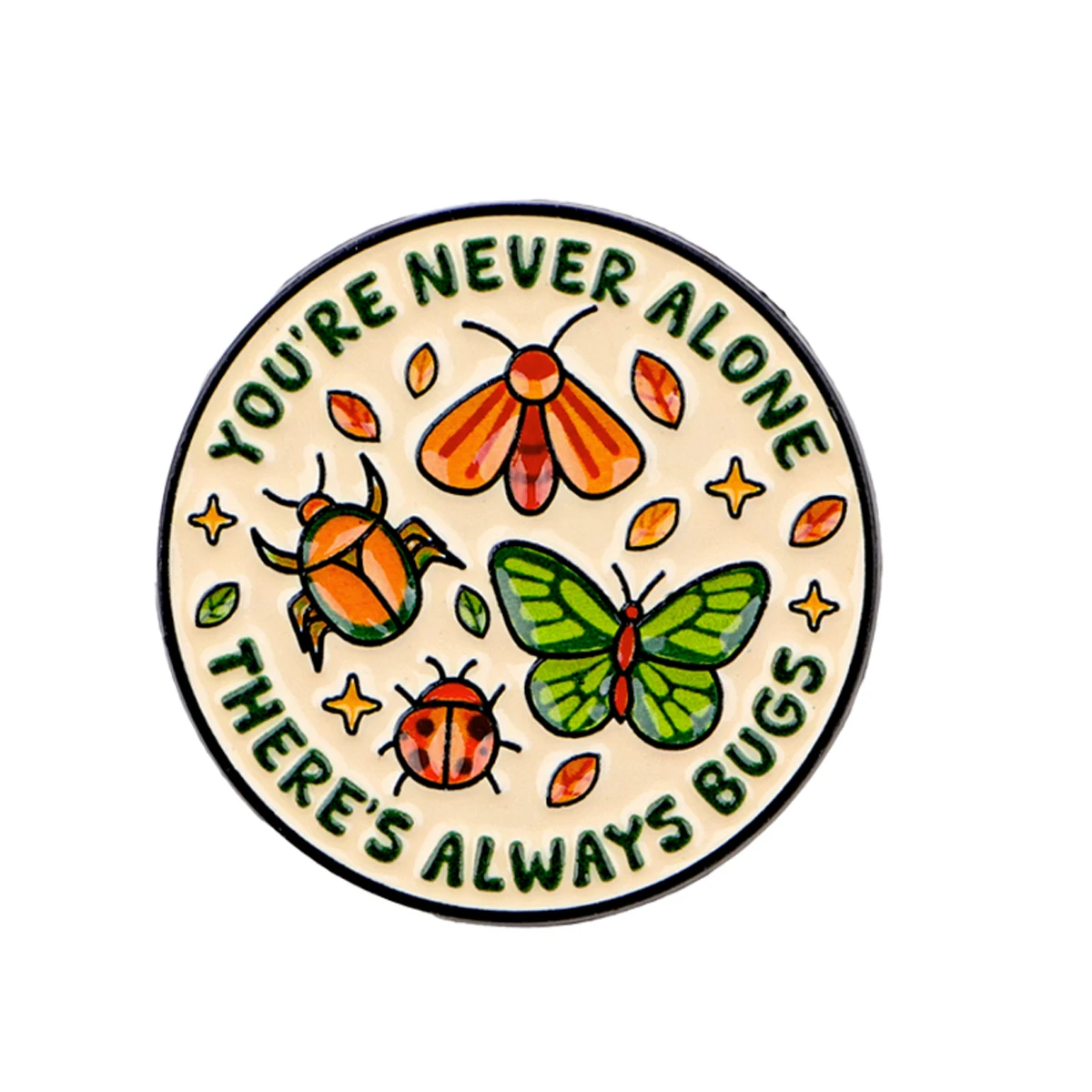 Du bist nie allein, es gibt immer Käfer – Emaille-Pin, niedliche Insekten-Brosche, Anstecknadeln, Abzeichen für Rucksack, Modeschmuck, Geschenke für Freunde – Detail 6