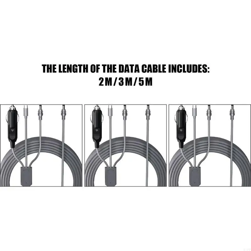 E1PF 3 في 1 كابل طاقة لطبق القمر الصناعي المصغر مع موصلات USB C و DC12V PVC