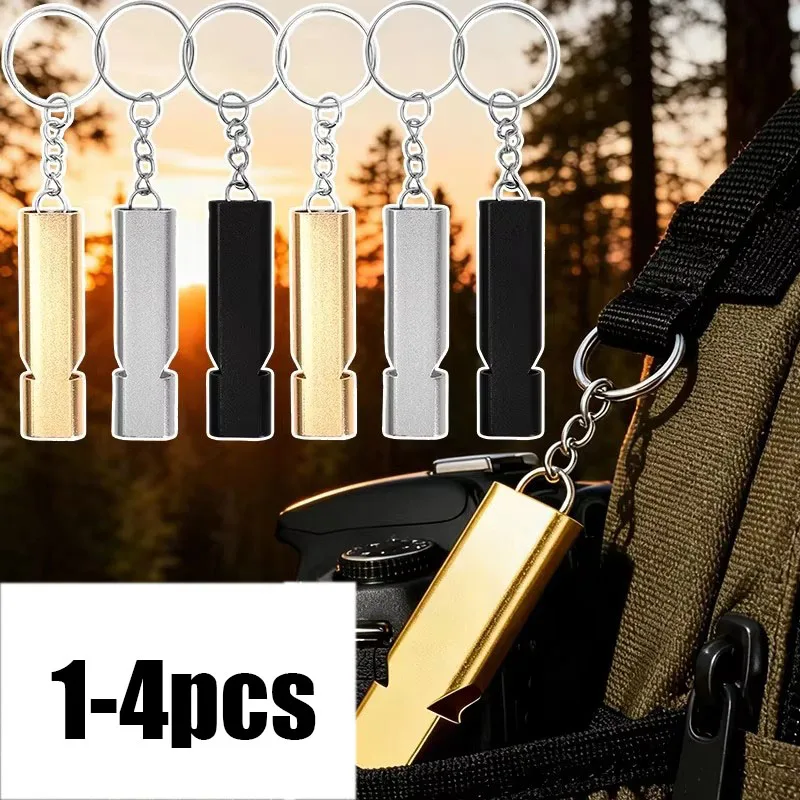 1/2/3/4pcs  Dual Frequency Survival Flat Whistle Double Tube Outdoor Survival Survival Whistle Equipment Equipped EDC Tool