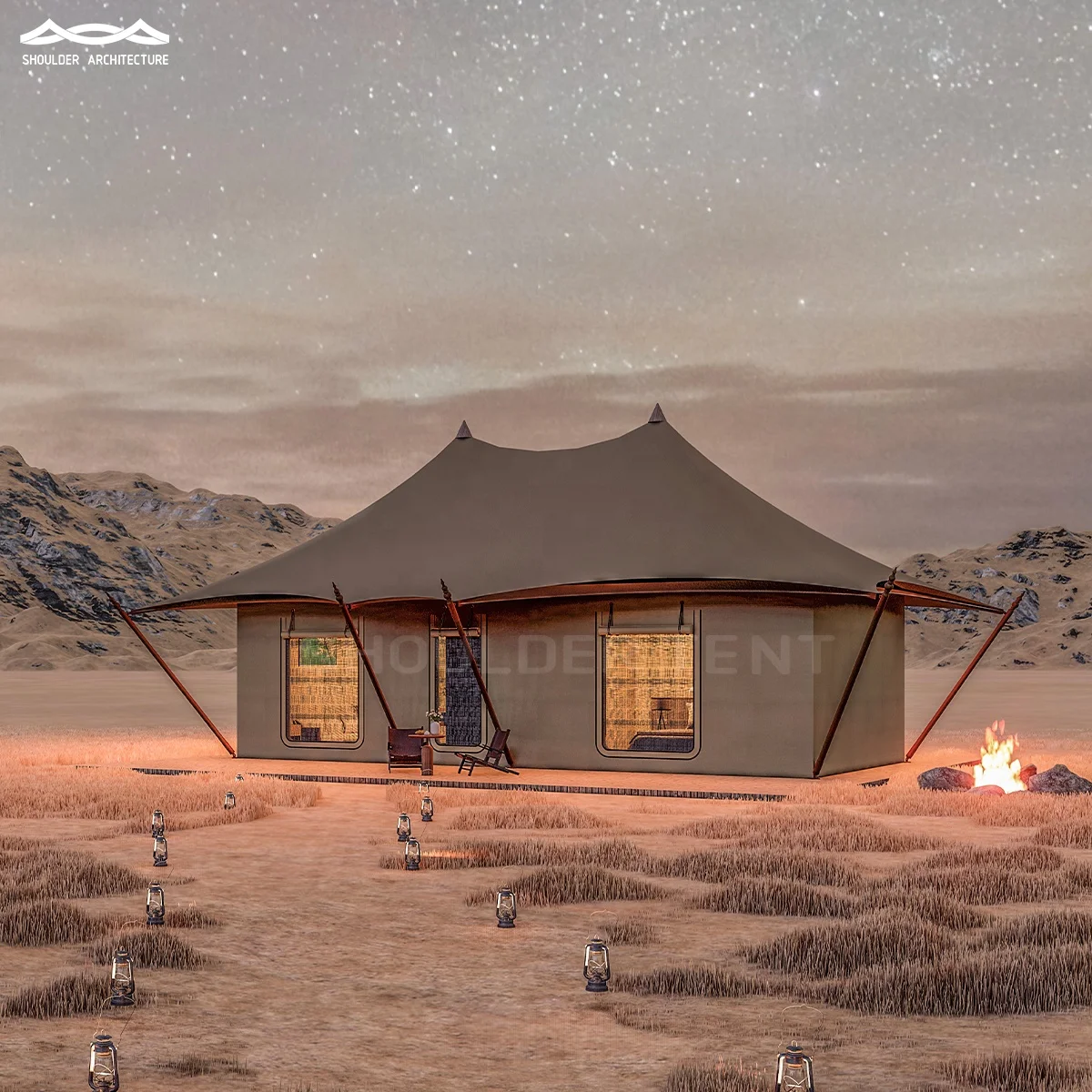 Wholesale Glamping Resort Hotel  Dessert Modular Tent for Camping Prefabricated House