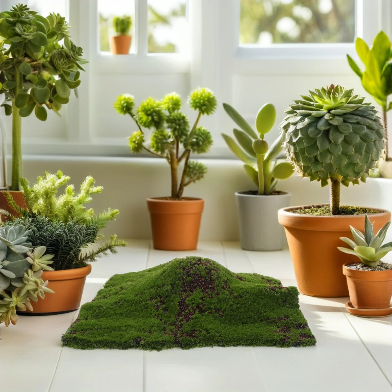 인공 이끼 매트 11.8X11.8 인치 고급 모조 잔디 공예용 DIY 분재 장식 실내외 시뮬레이션