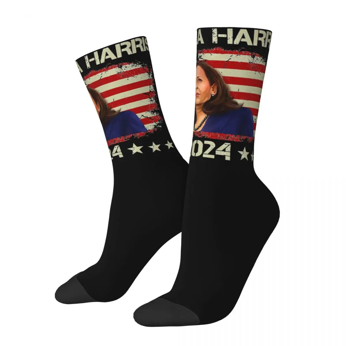 

New Female Socks American Flag Kamala Harris 2024 For President Merchandise Super Soft Sport Socks Spring Autumn Winter