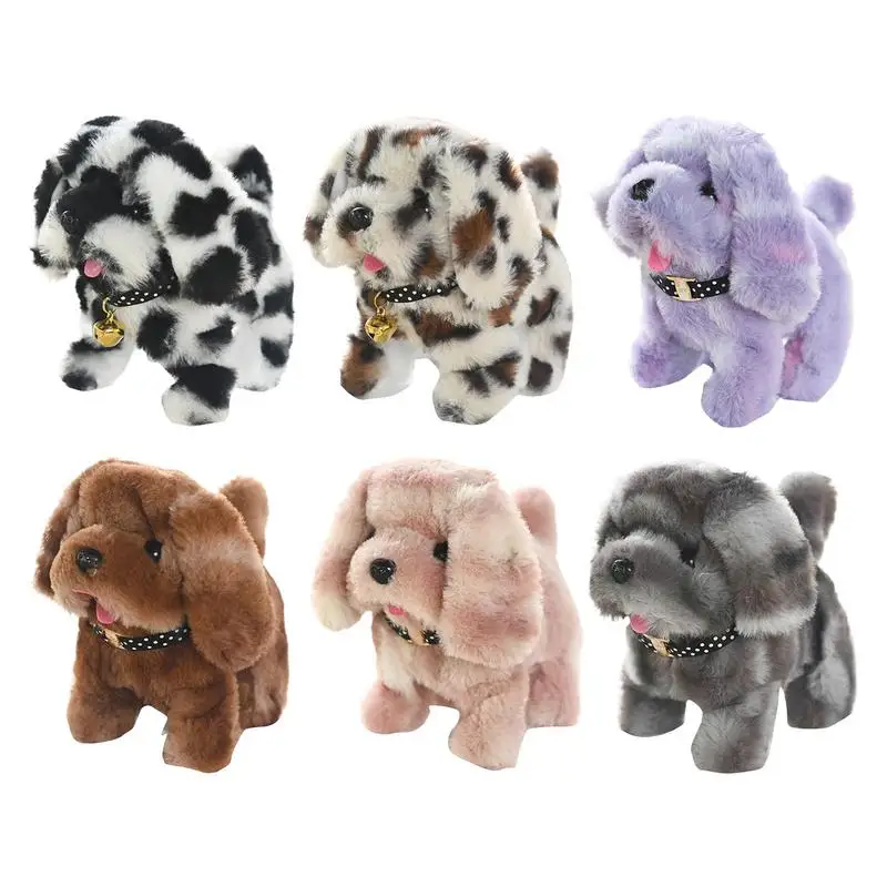 6 Styles Interactive Walking Dog Toy Realistic Can Walking And Call Electric Plush Robot Pet Dog Cute Birthday Gift for Kids