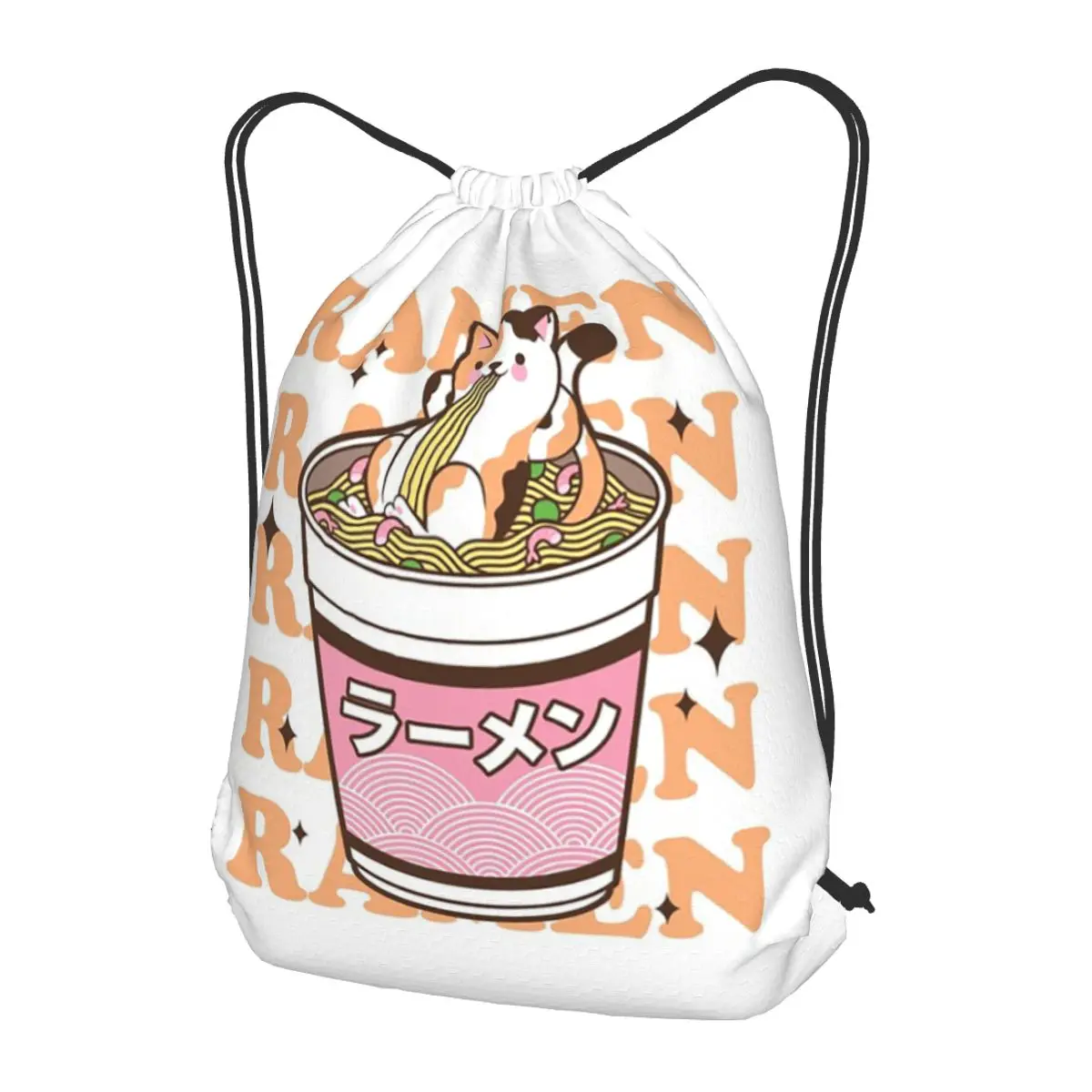 Ramen Backpacks Multi-function Drawstring Bags Sports Bag Book Bags for Travel Students