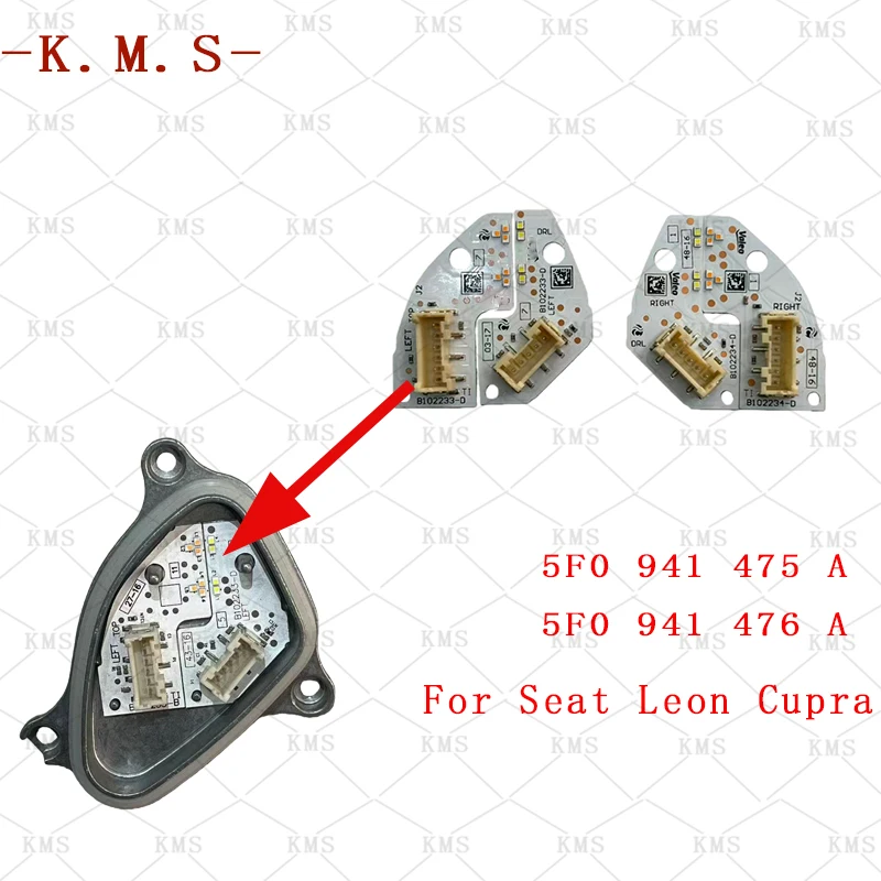 

New LED daytime running lights for the 2018 Seat Leon Cupra LED module light panels 5F0941475A and 5F0941476A.