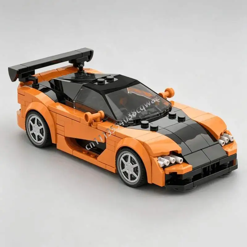 291parts-orange-black-sports-car-custom-building-blocks-racing-vehicle-model-diy-assembly-educational-collection-festival-gifts