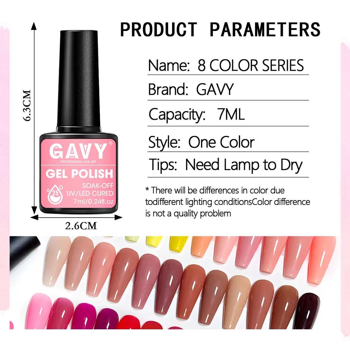 8-częściowy zestaw lakierów do paznokci w żelu - Klasyczne kolory, odpowiednie do lamp UV LED, łatwe do usuwania, półtrwałe, do użytku domowego i salonowego