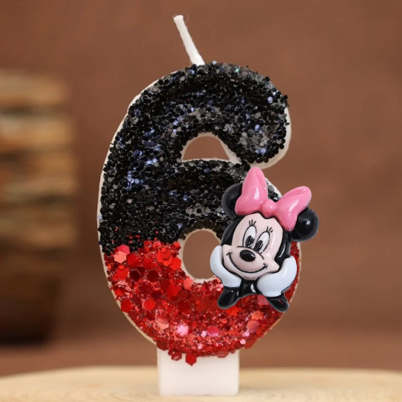حار عيد ميلاد سعيد عدد 0-9 الشموع الكرتون ميكي ميني ماوس شمعة كعكة قطاعات الكيك لوازم الديكور الطرف لتقوم بها بنفسك الهدايا